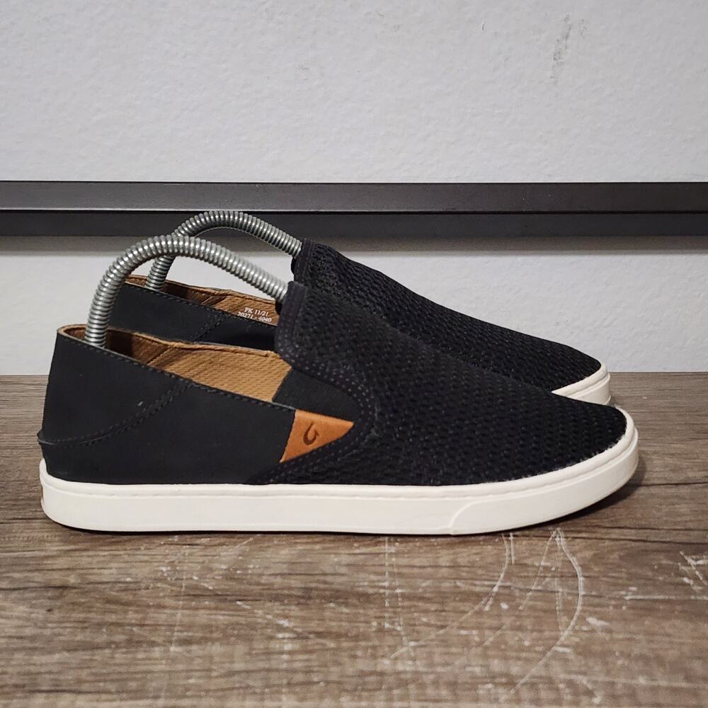 OluKai Pehuea Women's Casual Slip-On Comfort Shoes Sneakers Size 9 Black - Picture 3 of 9